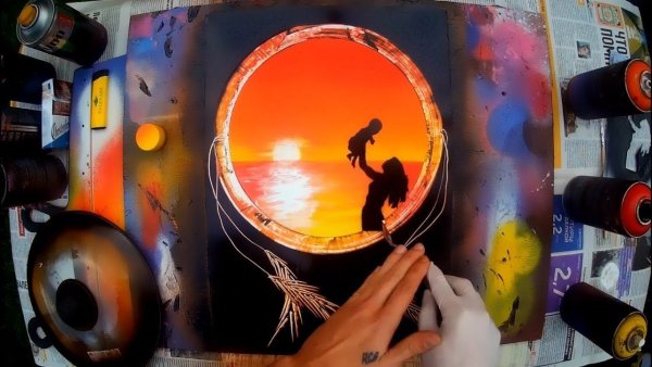 Техника рисования баллончиками с краской