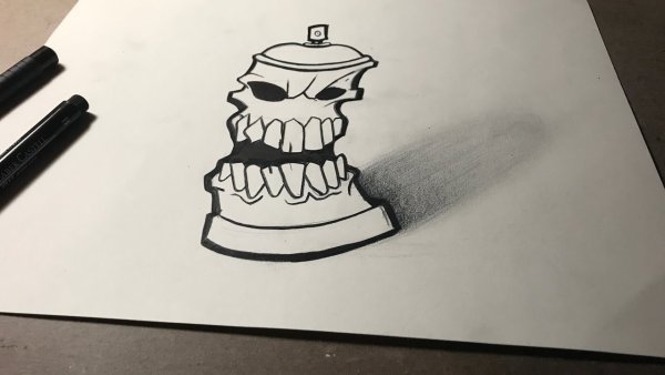 Баллончик с краской скетч