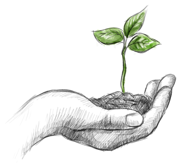 Дерево на ладони шаблон