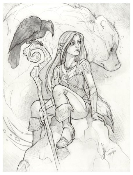 Эльфийки для рисования карандашом