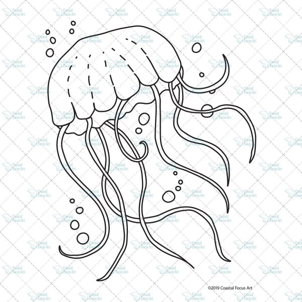 Медуза контур для детей