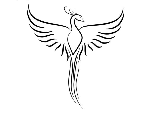 Птица Феникс контур