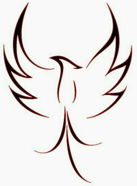 Мини тату птица Феникс