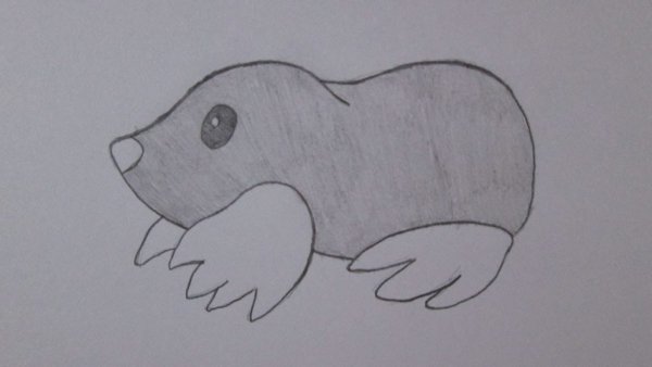 Крот поэтапное рисование
