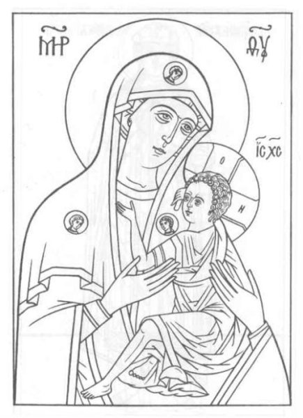 Раскраска икона для детей