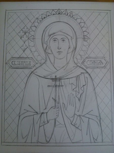 Прорись иконы Богородицы Калужской