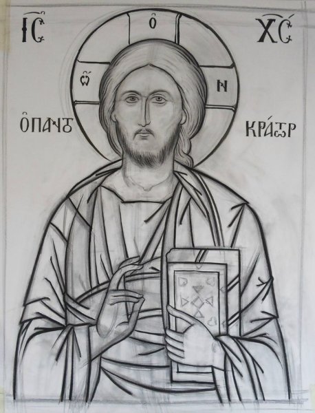 Икона Божией матери прорись