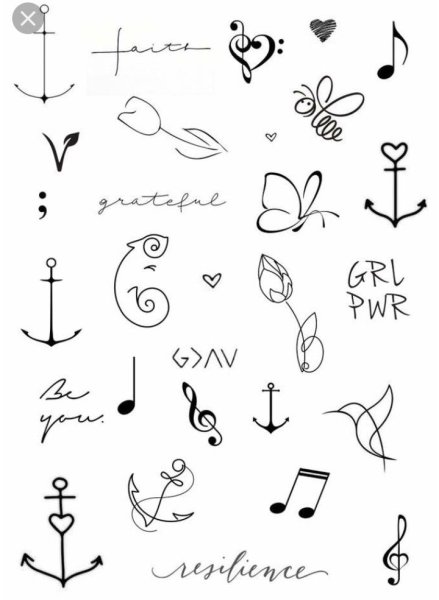 Эскизы маленьких татуировок для девушек