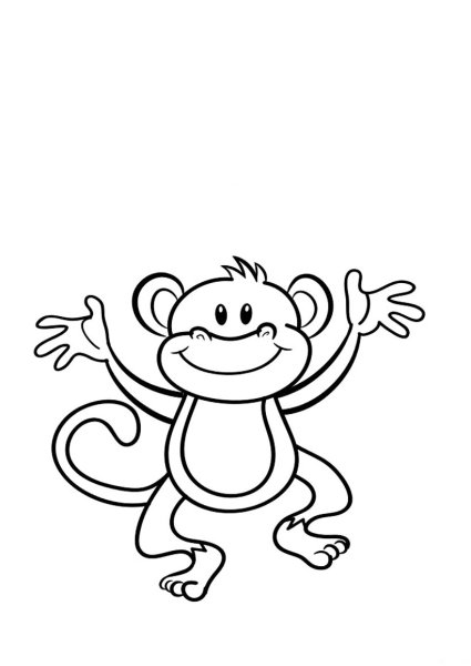 Обезьянка рисунок контур