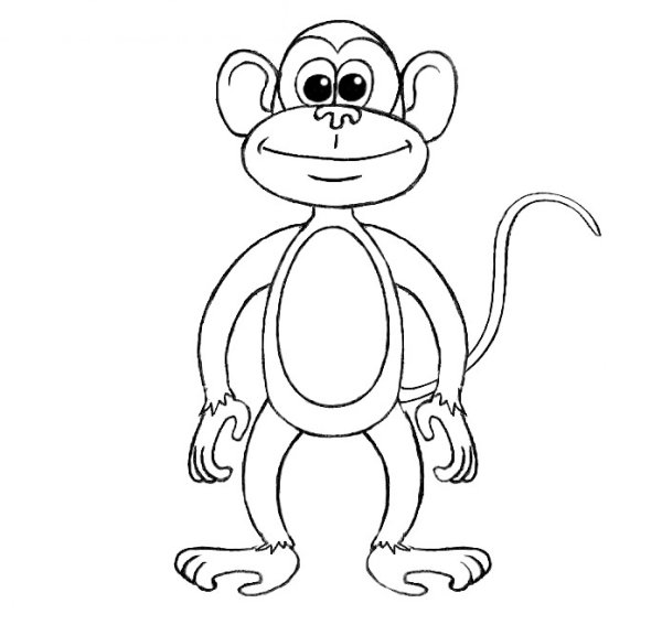 Рисование обезьянки для дошкольников