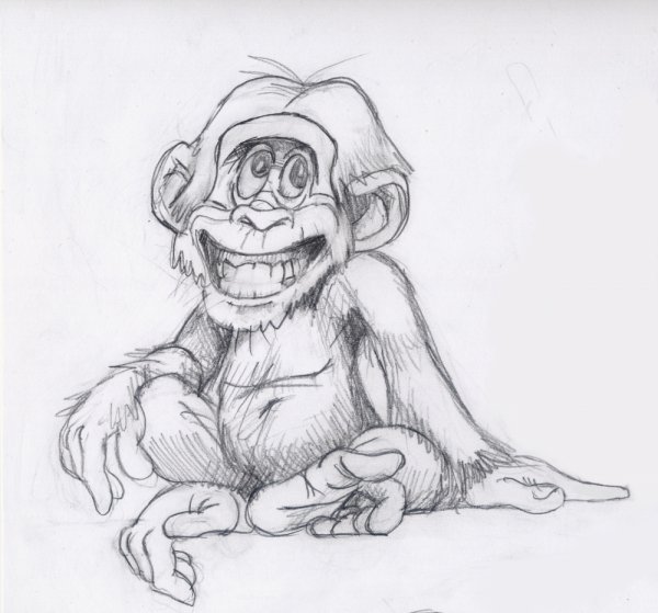 Ака нарисовать обезьну