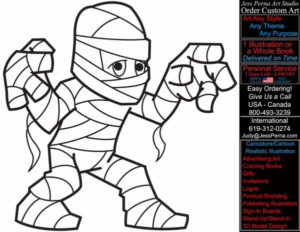 Мумия раскраска