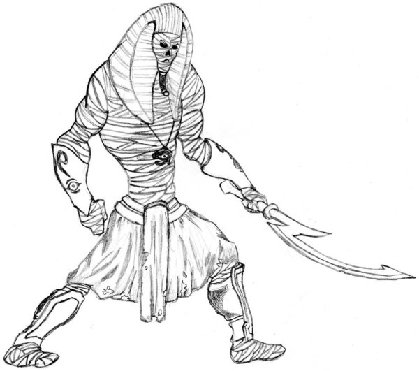 Мумия раскраска