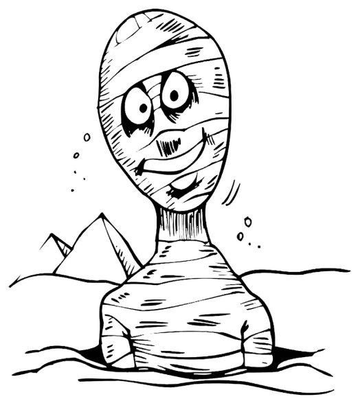 Мумия раскраска для детей