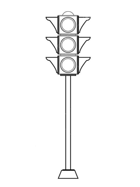 Картинки светофора для раскрашивания