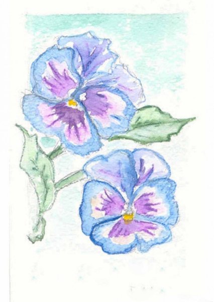 Рисование фиалки