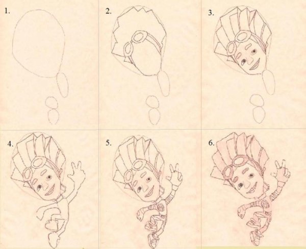 Фиксики Файер нарисовать