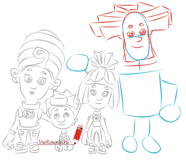 Поэтапное рисование Фиксиков