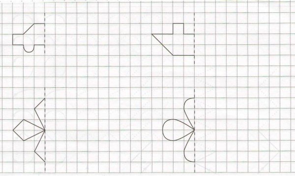 Дорисуй вторую часть рисунка