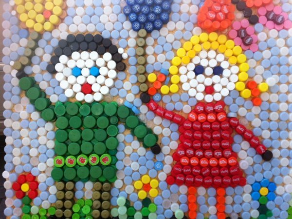 Мозайка из крышкчек ФРУТОНЯНЯ