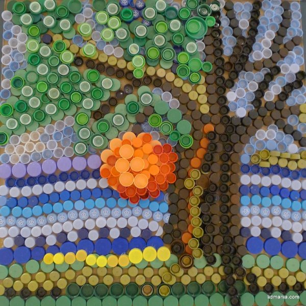 Выкладывание из крышечек