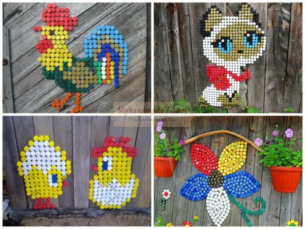 Мозаика из пластмассовых пробок