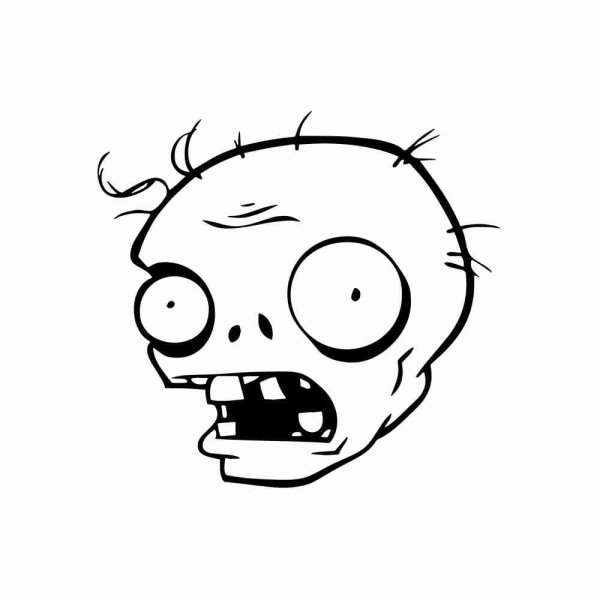 Легкая нарисованная голова зомби