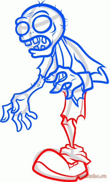 Растения против зомби раскраска Зубастик