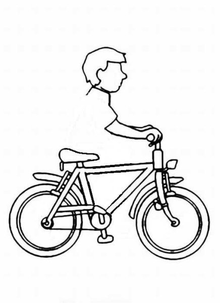Зарисовка мальчика на велосипеде