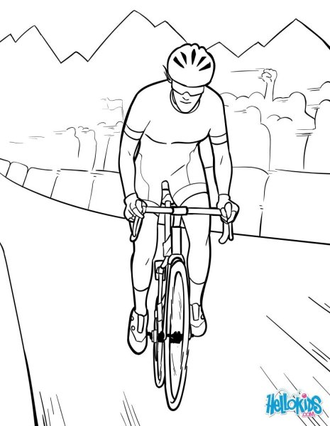 Велосипедист рисунок карандашом