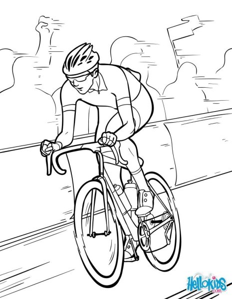 Зарисовка мальчика на велосипеде