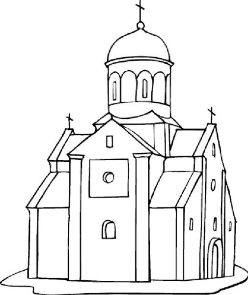 Церковь раскраска для детей