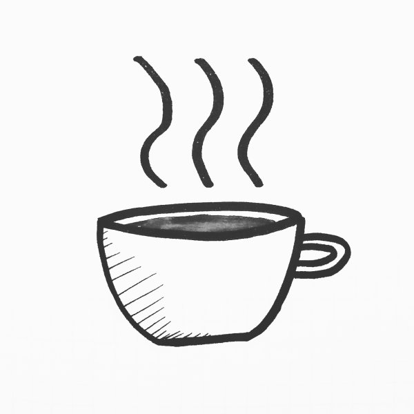 Кофе линейный рисунок