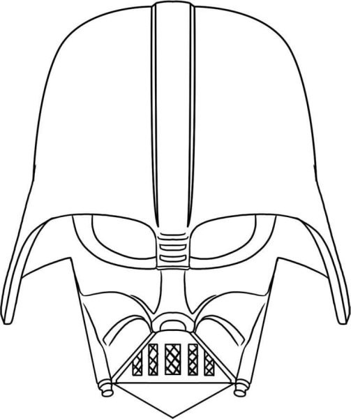 Раскраски Звёздные войны Дарт Вейдер шлем