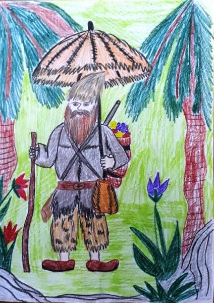 Иллюстрация к рассказу Робинзон Крузо