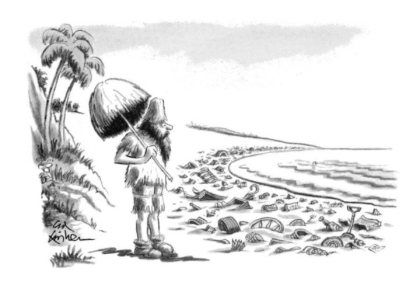 Робинзон Крузо на лодке