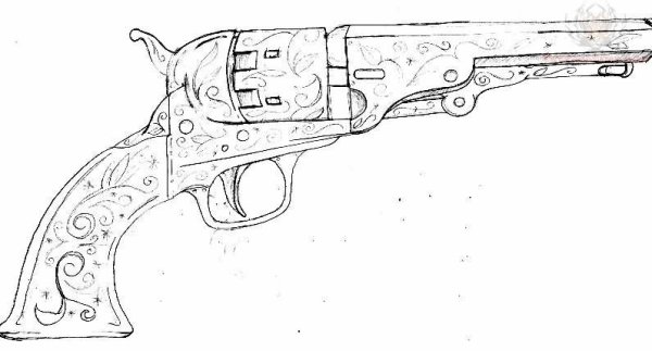 Кольт тату эскиз