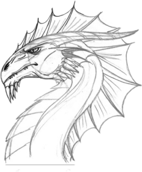 Дракон карандашом для срисовки