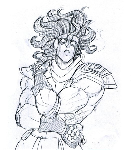 Джоджо Стар платинум черно белая