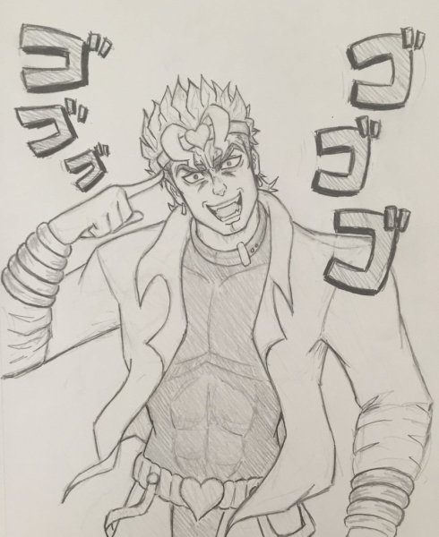 Джо Джо дио карандашом