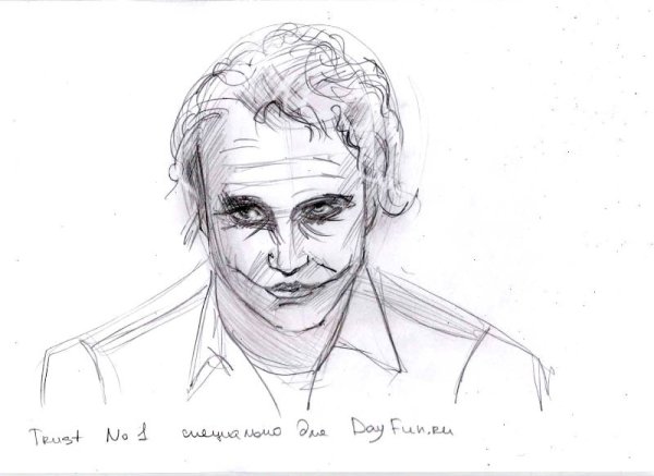 Джокер рисунок карандашом