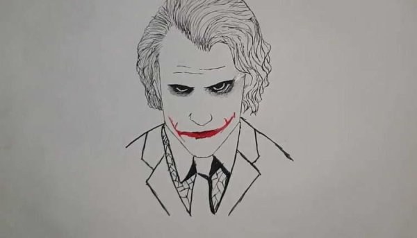 Джокер хит Леджер рисунок карандашом