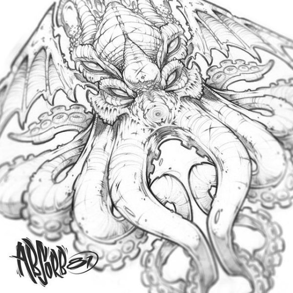 Ктулху раскраска