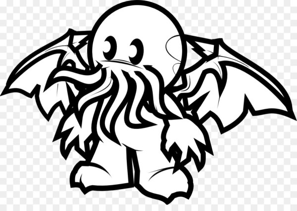 Ктулху чёрно белый