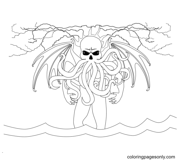 Ктулху рисунок карандашом для срисовки