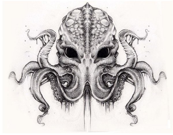 Ктулху тату эскизы