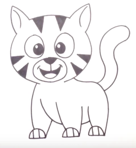 Тигренок рисунок легкий