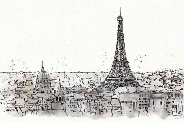 Эльфивая башня в Париже рисунок