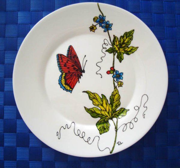 Расписная тарелка рисунок