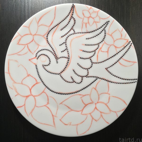 Простые рисунки на тарелках